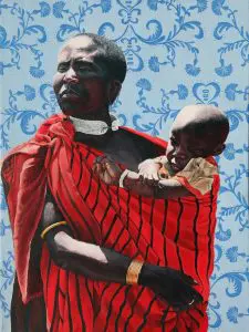 2015-07-16 Acrylic--Maasai mother and child