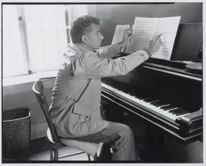 Leonard Bernstein working at the MacDowell Colony