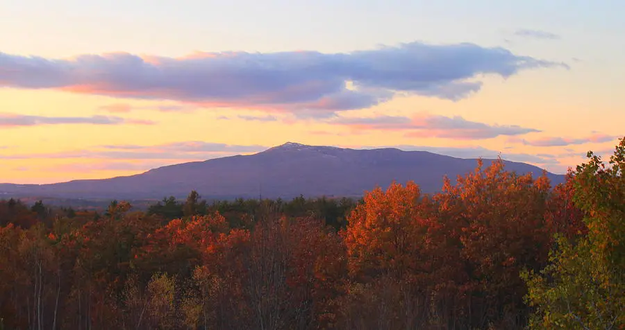 mount monadnock autumn sunset by john burk